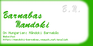 barnabas mandoki business card